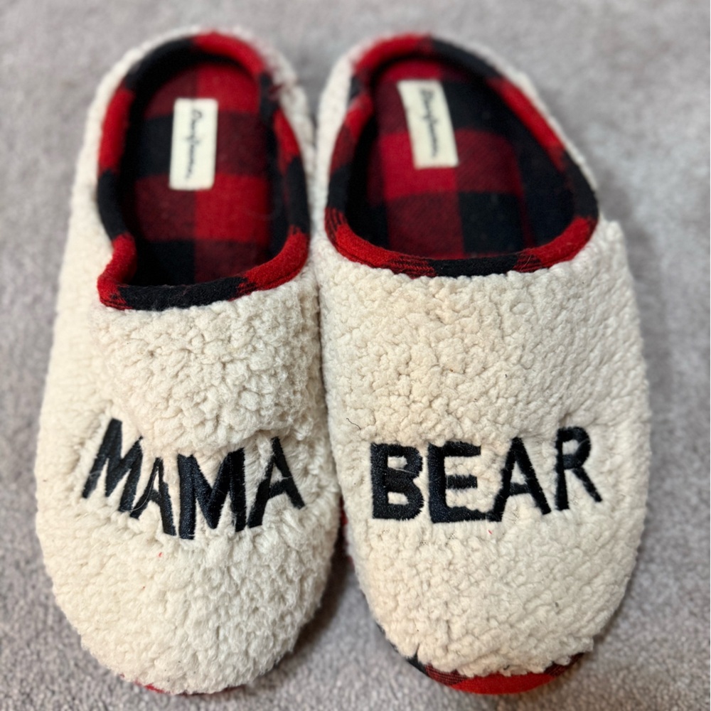 Dearfoams Red Plaid Slippers